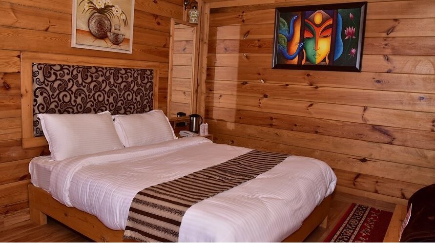 Twin Rooms, Super Pine wood Cottages With 2 Double Bed for 4 Pax, 2 Bath Room with hot and cold Ac