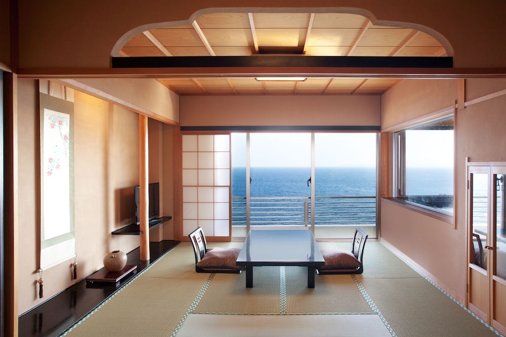 Japanese Style Room with Ocean-view Private bath (8+6 Tatami Mats) Dinner : French Kaiseki cuisine